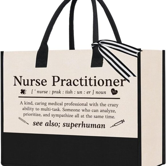 Nurse Tote Bag Canvas Gift for Women Nurse Practitioner Appreciation - Picture 1 of 6